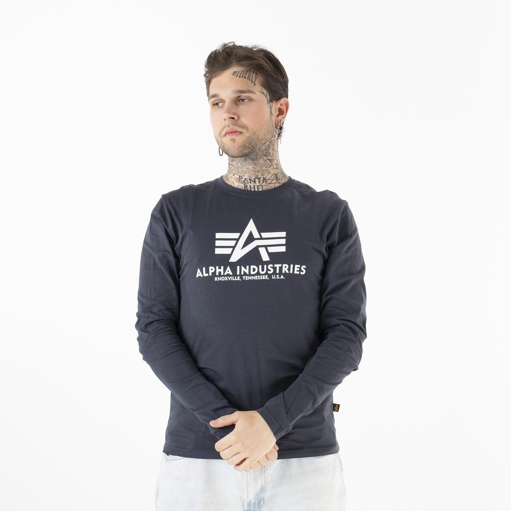 Póló Alpha Industries Longsleeve Basic 10051002 - sötétkék
