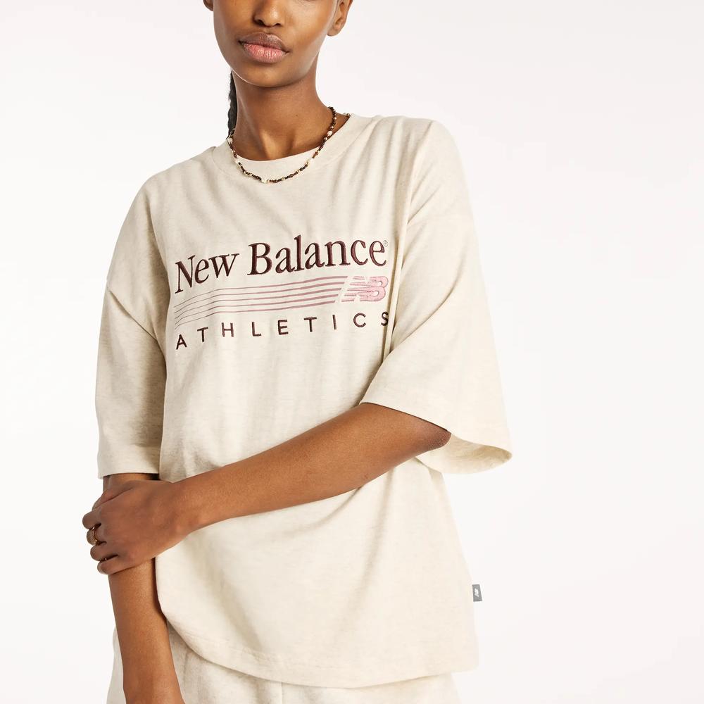 Női póló New Balance Trackside WT6297MKLIT - bézs