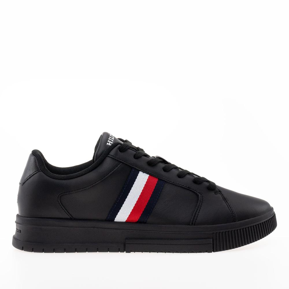 Cipő Tommy Hilfiger Supercup Stripes Leather Ess FM0FM04895-BDS - fekete