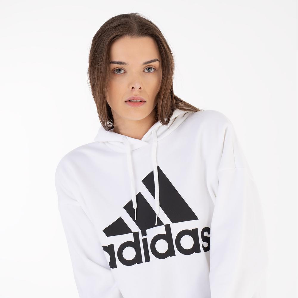 Pulóver adidas Essentials Logo Boyfriend Fleece Hoodie HM1893 - fehér