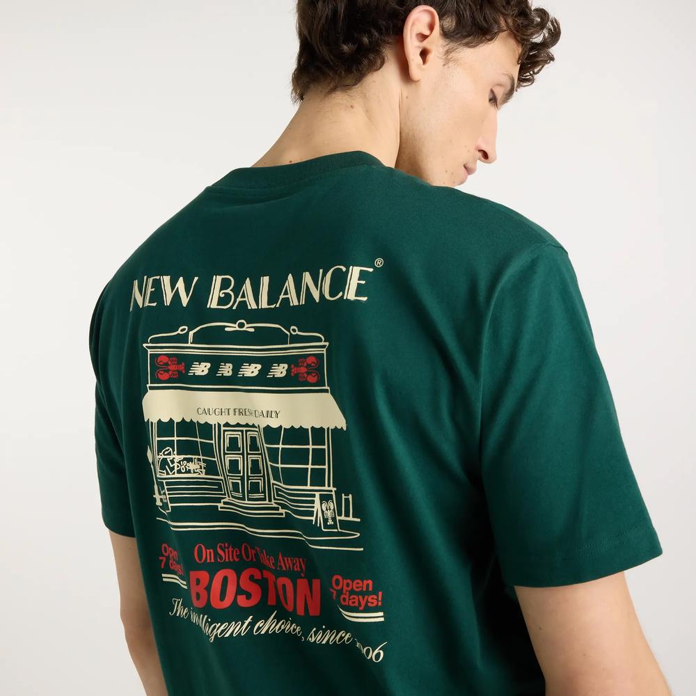 Férfi póló New Balance Grab a Bite Boston MT62S7YPNOG - zöld