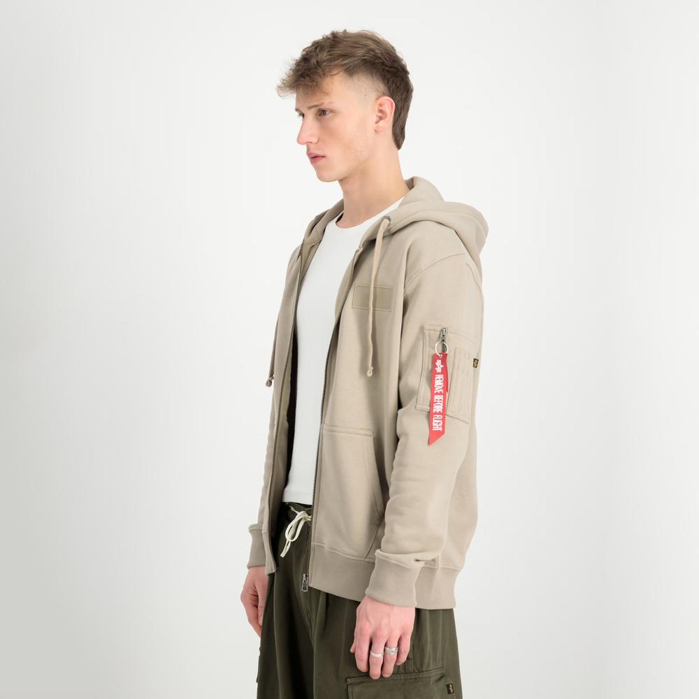 Felső Alpha Industries Back Print Zip Hoodie 128342679 - bézs