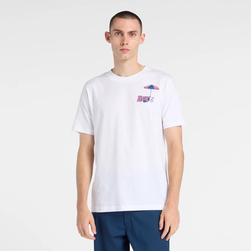 Férfi futópóló New Balance MT61T2QHWT - fehér