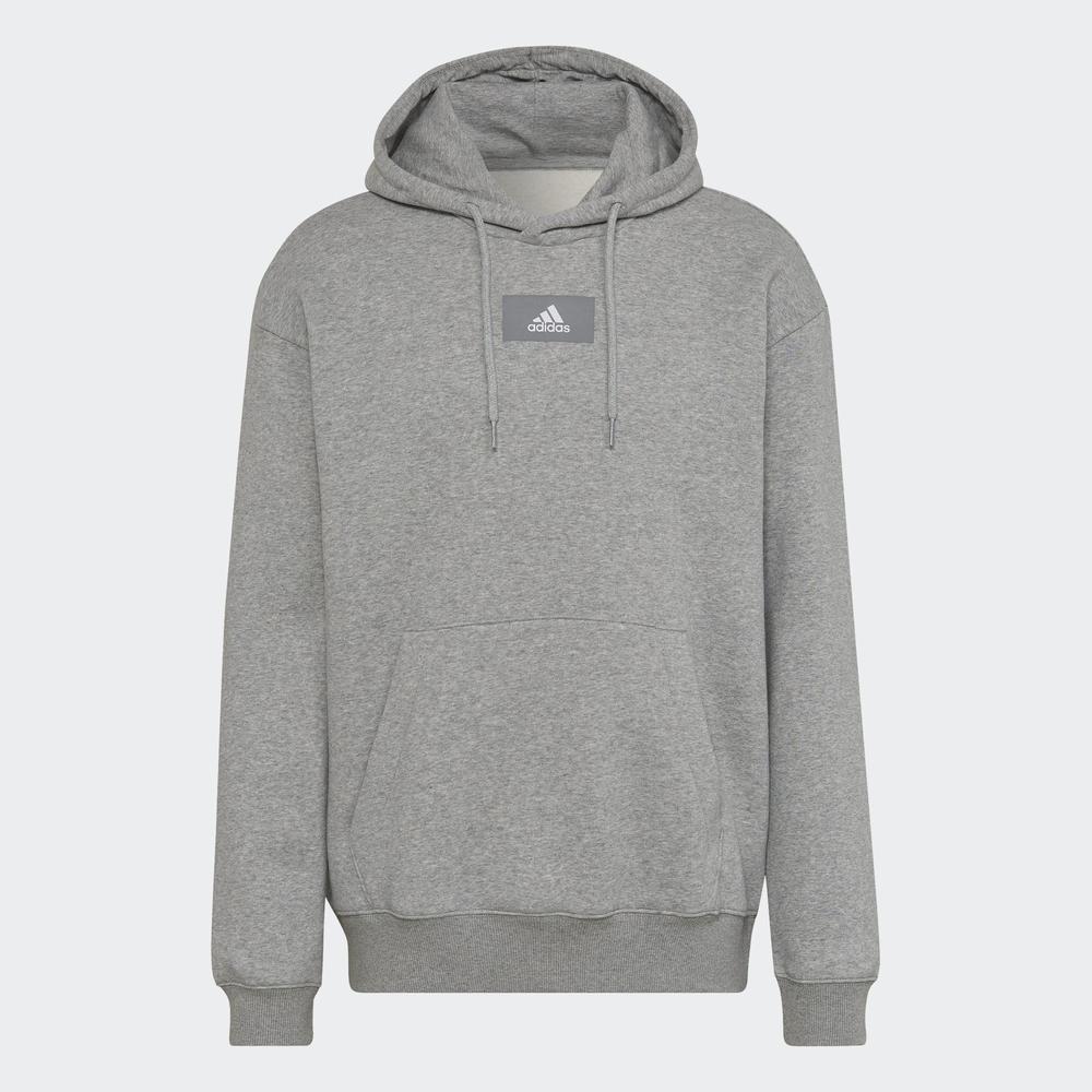 Pulóver adidas Essentials Feelvivid Cotton Fleece Drop Shoulder Hoodie HK2830 - szürke