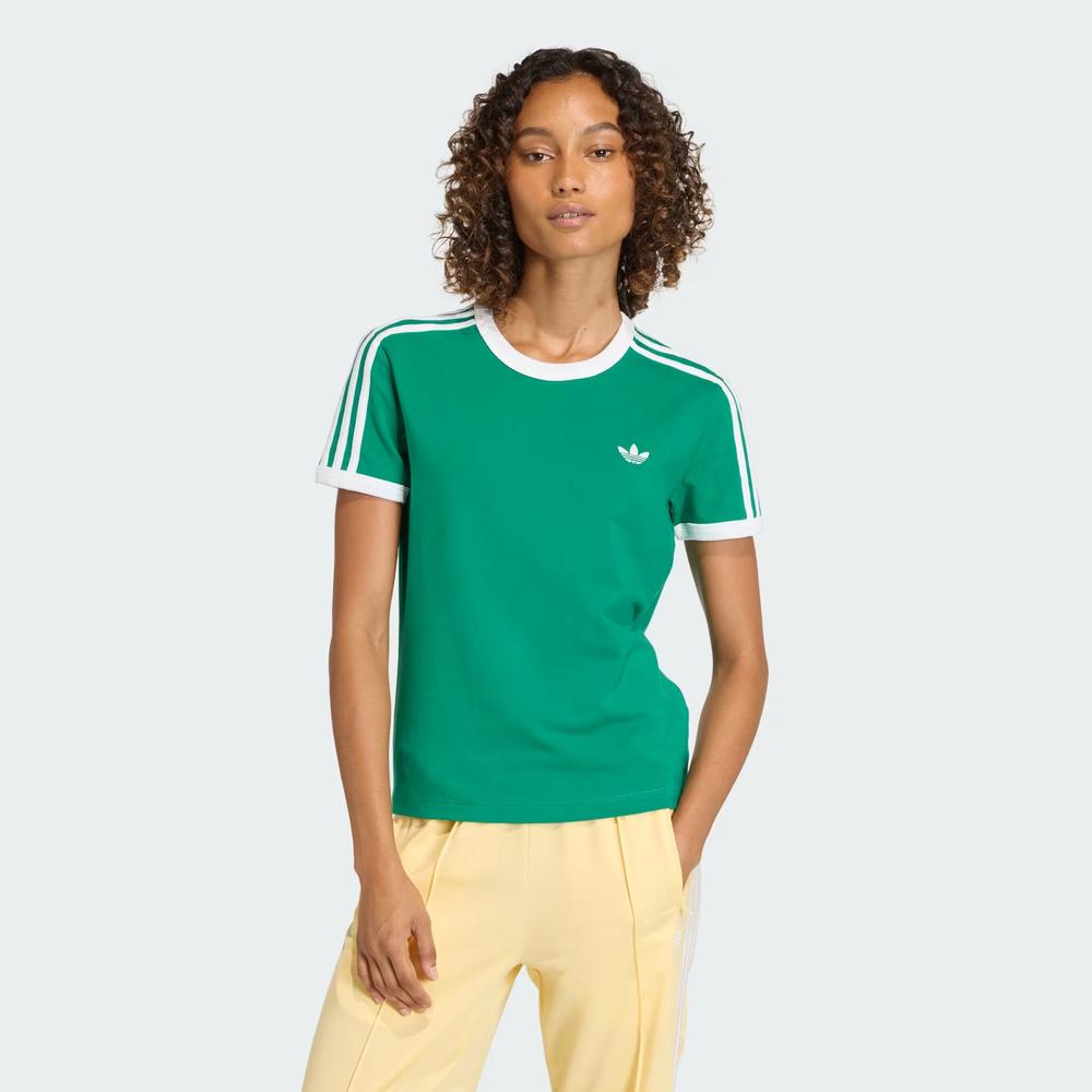 Női póló adidas Originals 3-Stripes Slim KD3681 - zöld