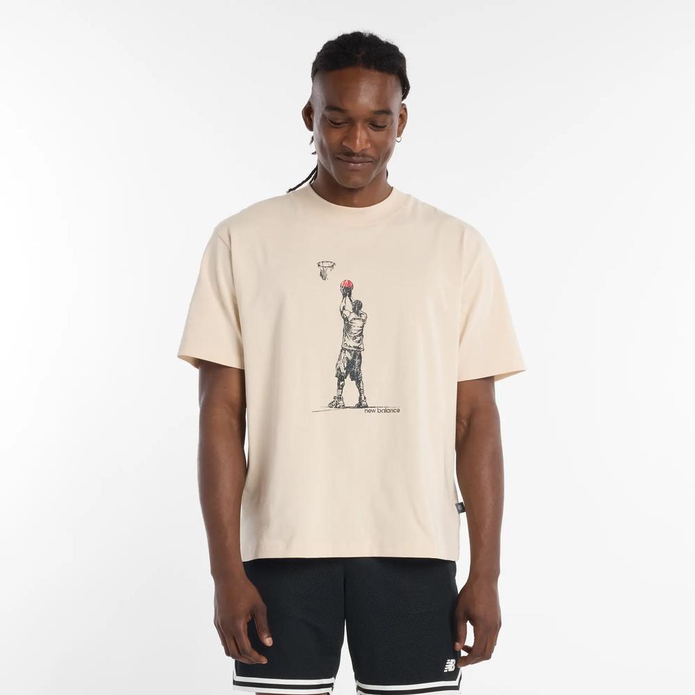 Férfi futópóló New Balance MT53611BIS - bézs