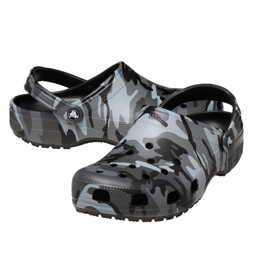 Férfi flip flop Crocs Classic Camouflage Clog 211936-0DD - szürke