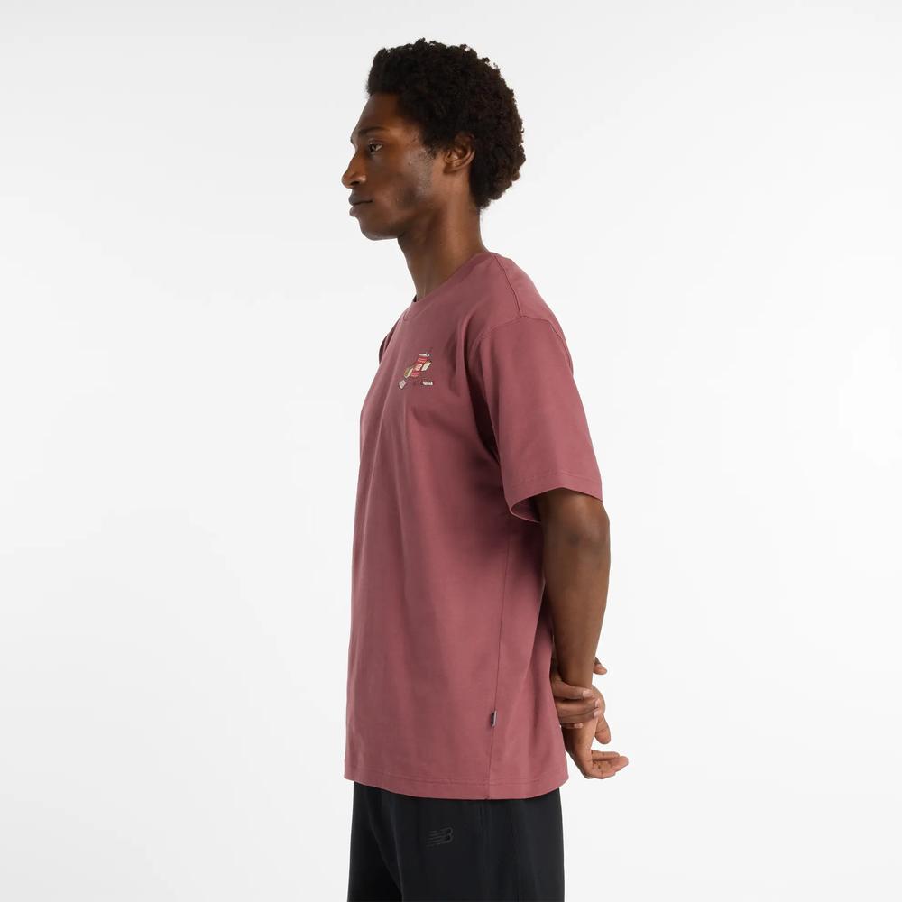 Férfi futópóló New Balance MT53931WAD - gesztenyebarna