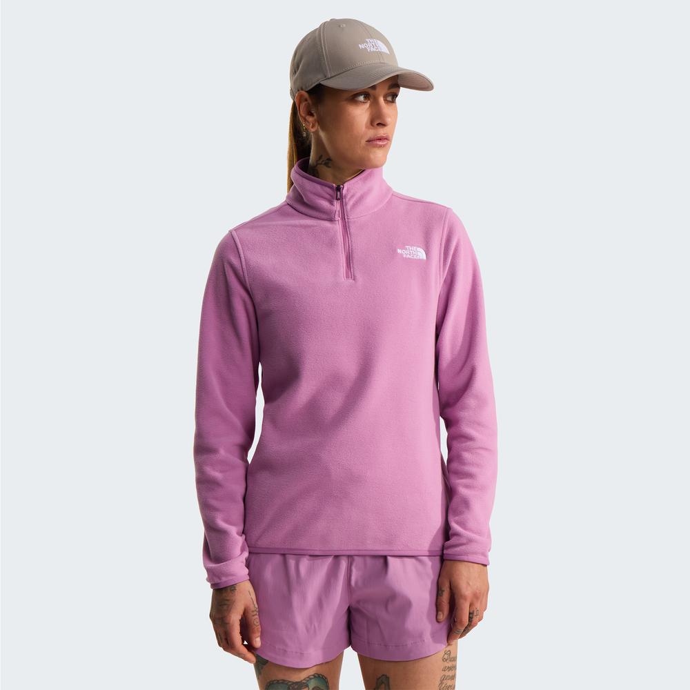 Pulóver The North Face Glacier 1/4 Zip Fleece 0A8D2JG6E1 - rózsaszín