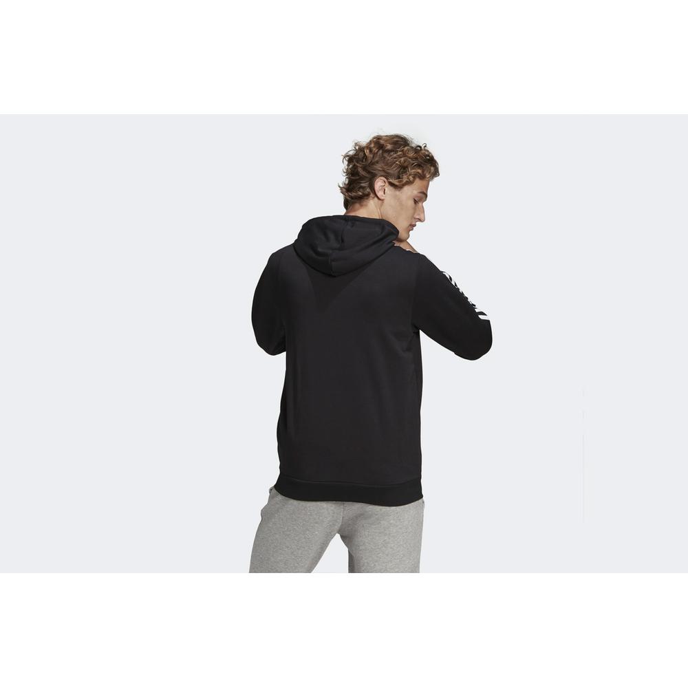 Pulóver adidas Essentials French Terry 3-Stripes Full Zip Hoodie GK9032 - fekete