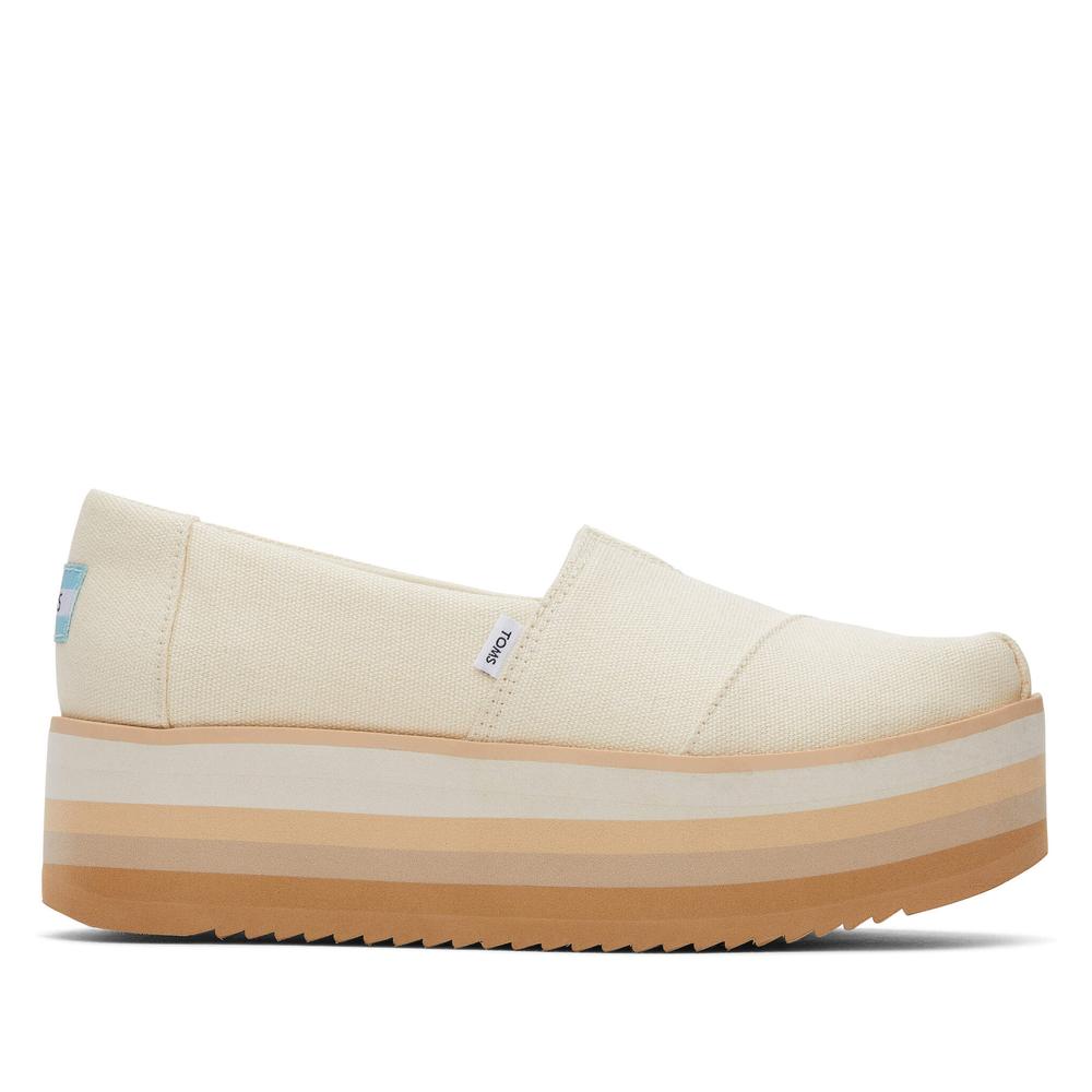 Cipő Toms Alpargata Platform Espadrille 10019681 - bézs