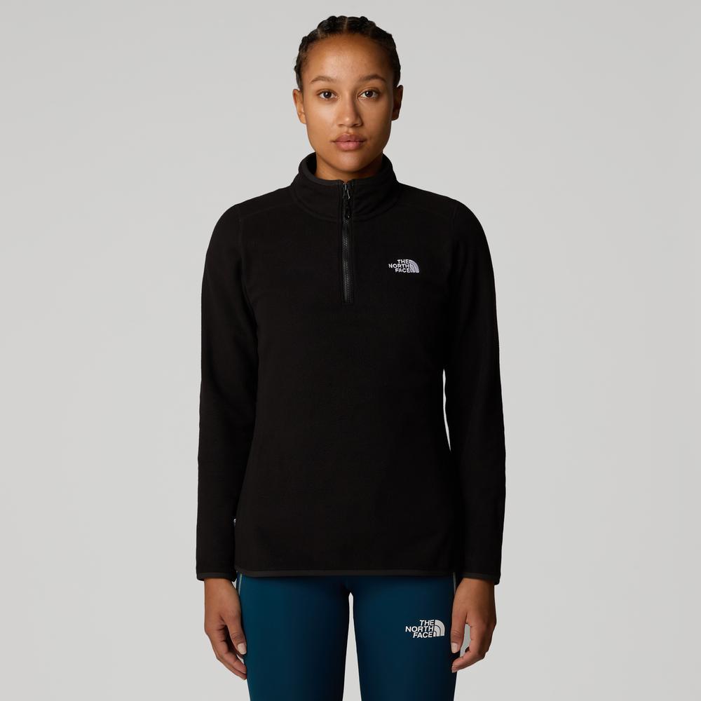 Pulóver női The North Face 100 Glacier 1/4 Zip Fleece 0A855M4H01 - fekete