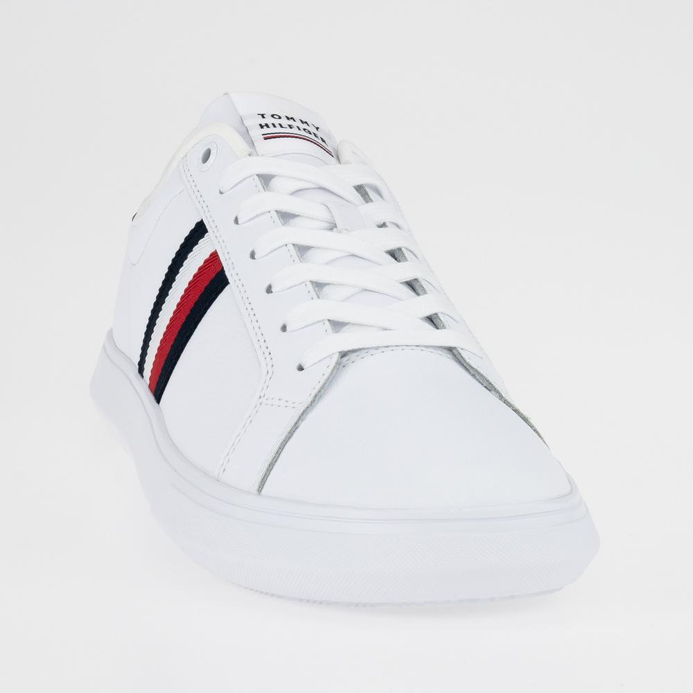Cipő Tommy Hilfiger Corporate Leather Cup Stripes FM0FM04732-YBS - fehér