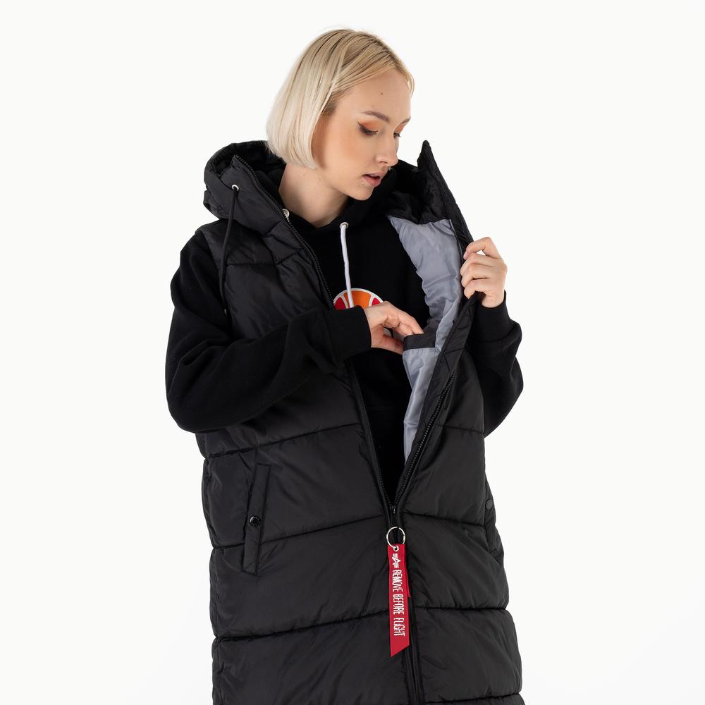 Mellény Alpha Industries Long Puffer Vest WMN 10800203 - fekete