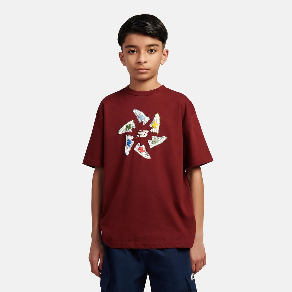 Póló gyerek New Balance LAKB0340MHB - gesztenyebarna