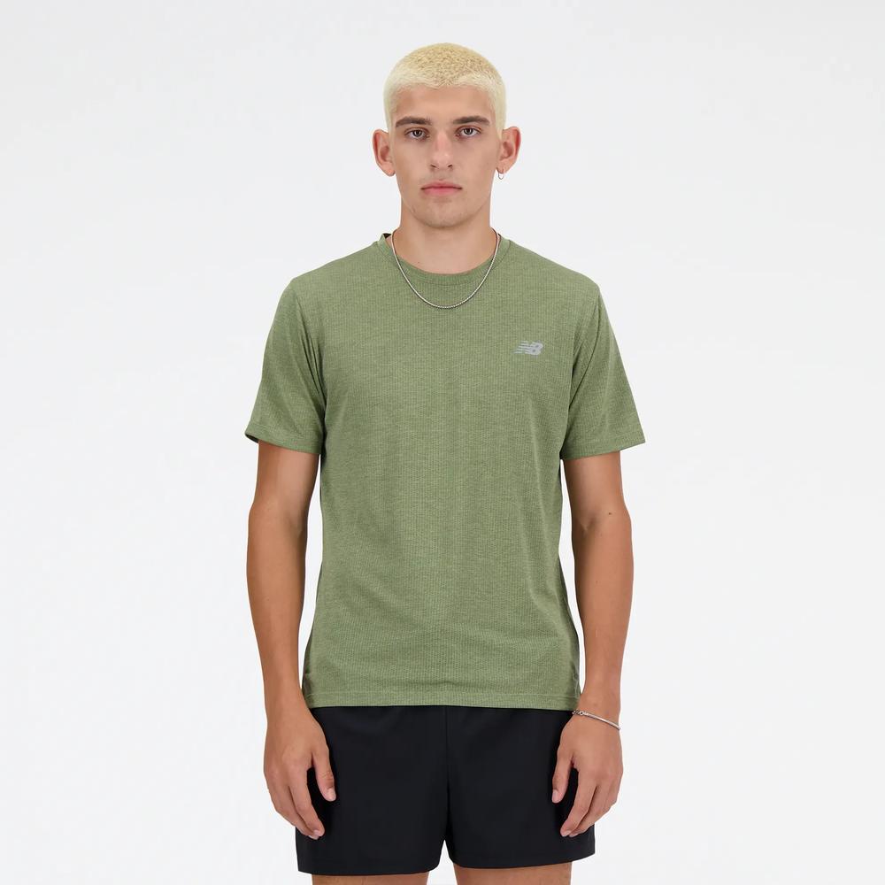 Férfi futópóló New Balance MT41253DEK - zöld