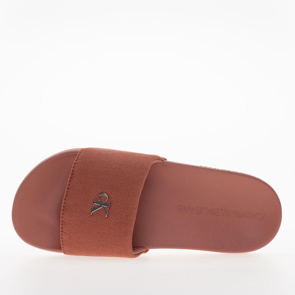 Flip Flop Calvin Klein Slide Monogram Hardware YW0YW01713-GAM - narancs
