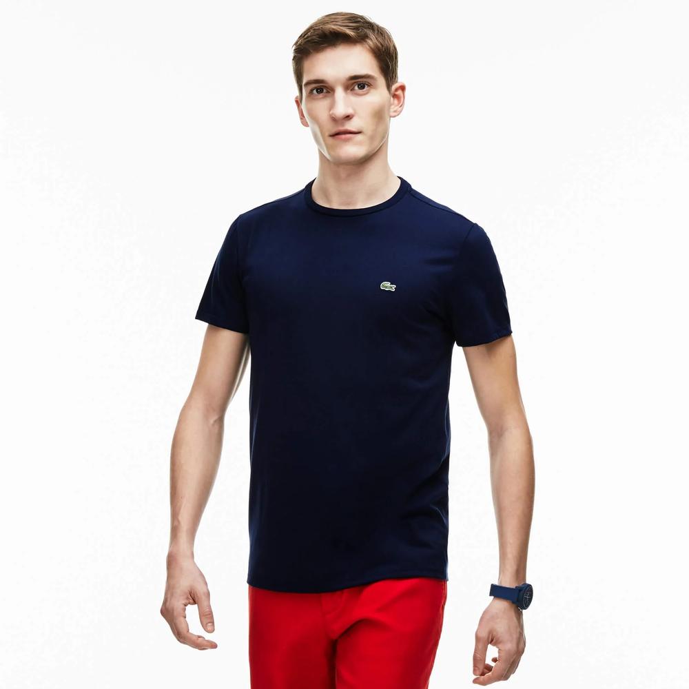 Póló Lacoste Crew Neck Pime Cotton Jersey TH6709-166 - sötétkék