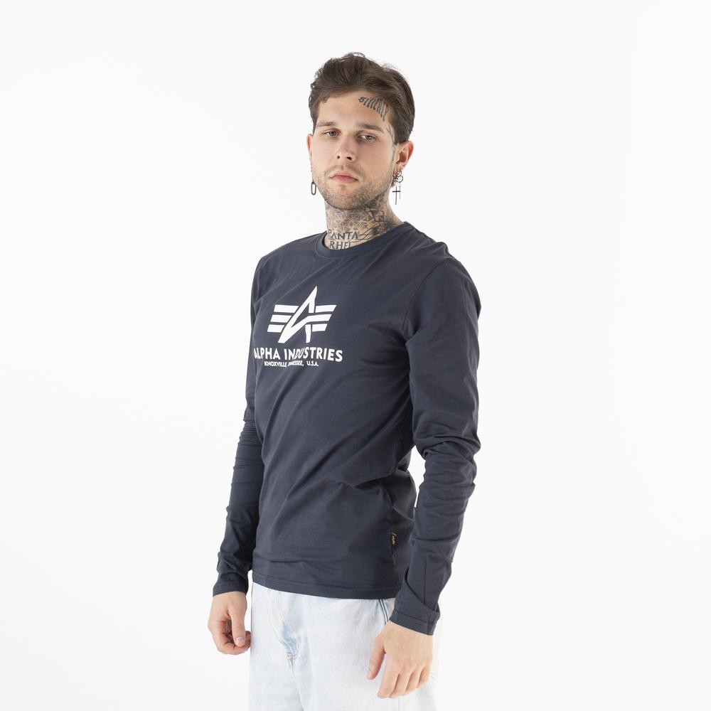 Póló Alpha Industries Longsleeve Basic 10051002 - sötétkék
