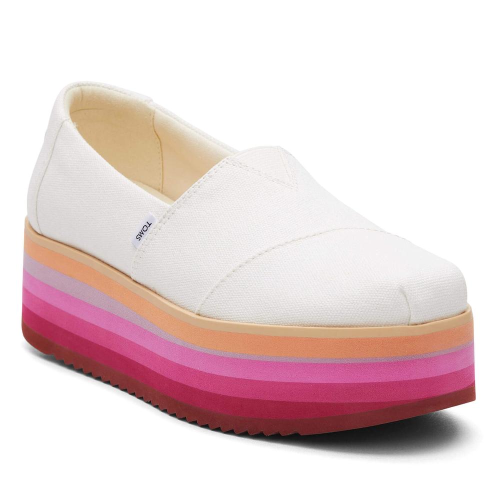 Cipő Toms Alpargata Platform Espadrille 10019692 - fehér