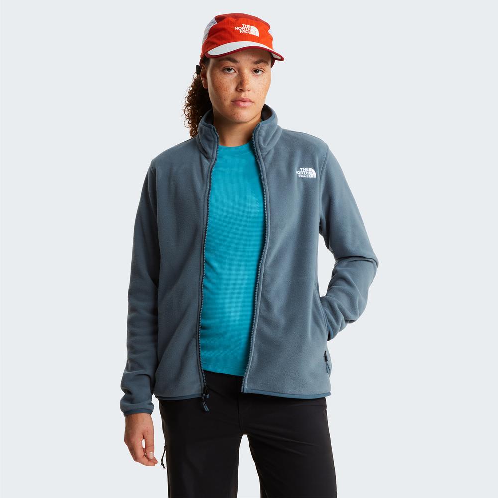 Női pulóver The North Face 100 Glacier Full-Zip Fleece 0A8D2F0U31 - kék