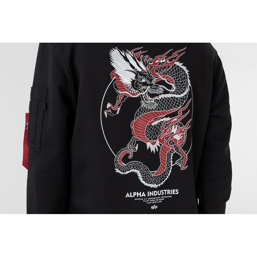 Pulóver Alpha Industries Heritage Dragon Hoody 10633303 - fekete