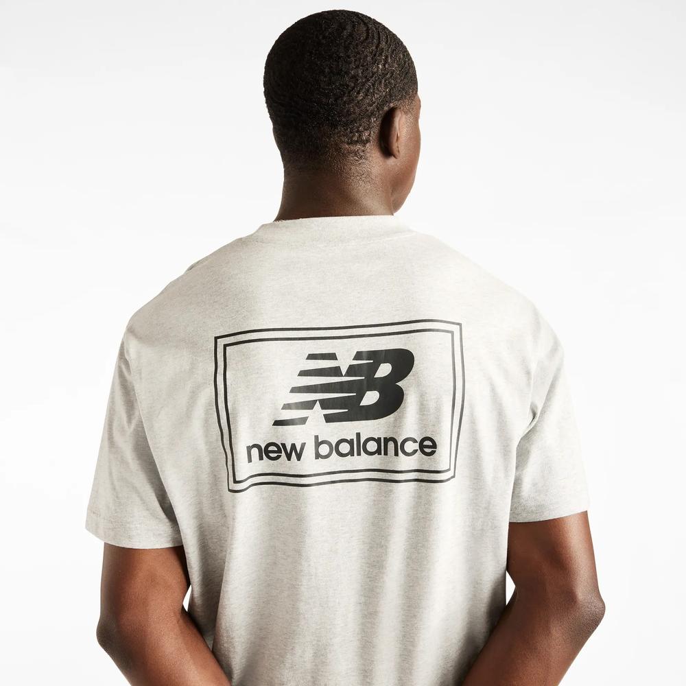Férfi futópóló New Balance Woven Label MT53928AGM - szürke