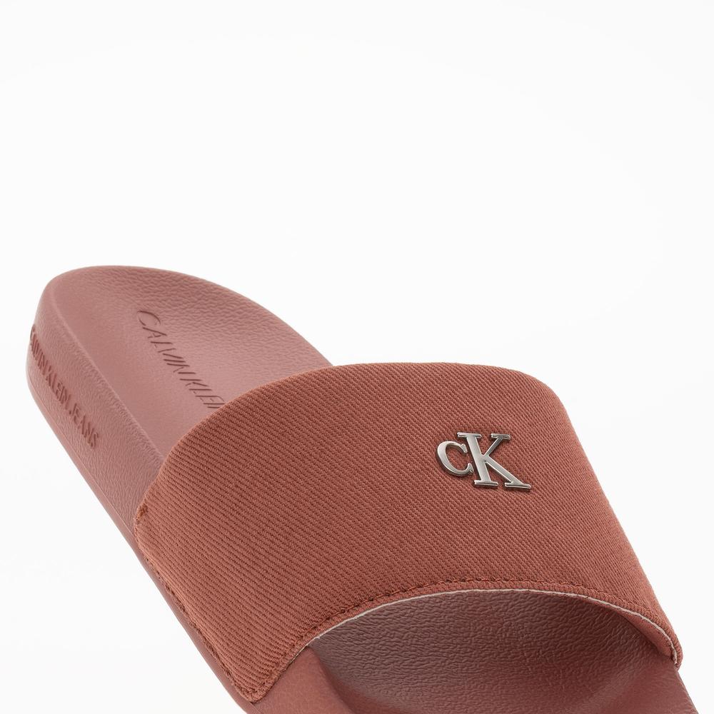 Flip Flop Calvin Klein Slide Monogram Hardware YW0YW01713-GAM - narancs