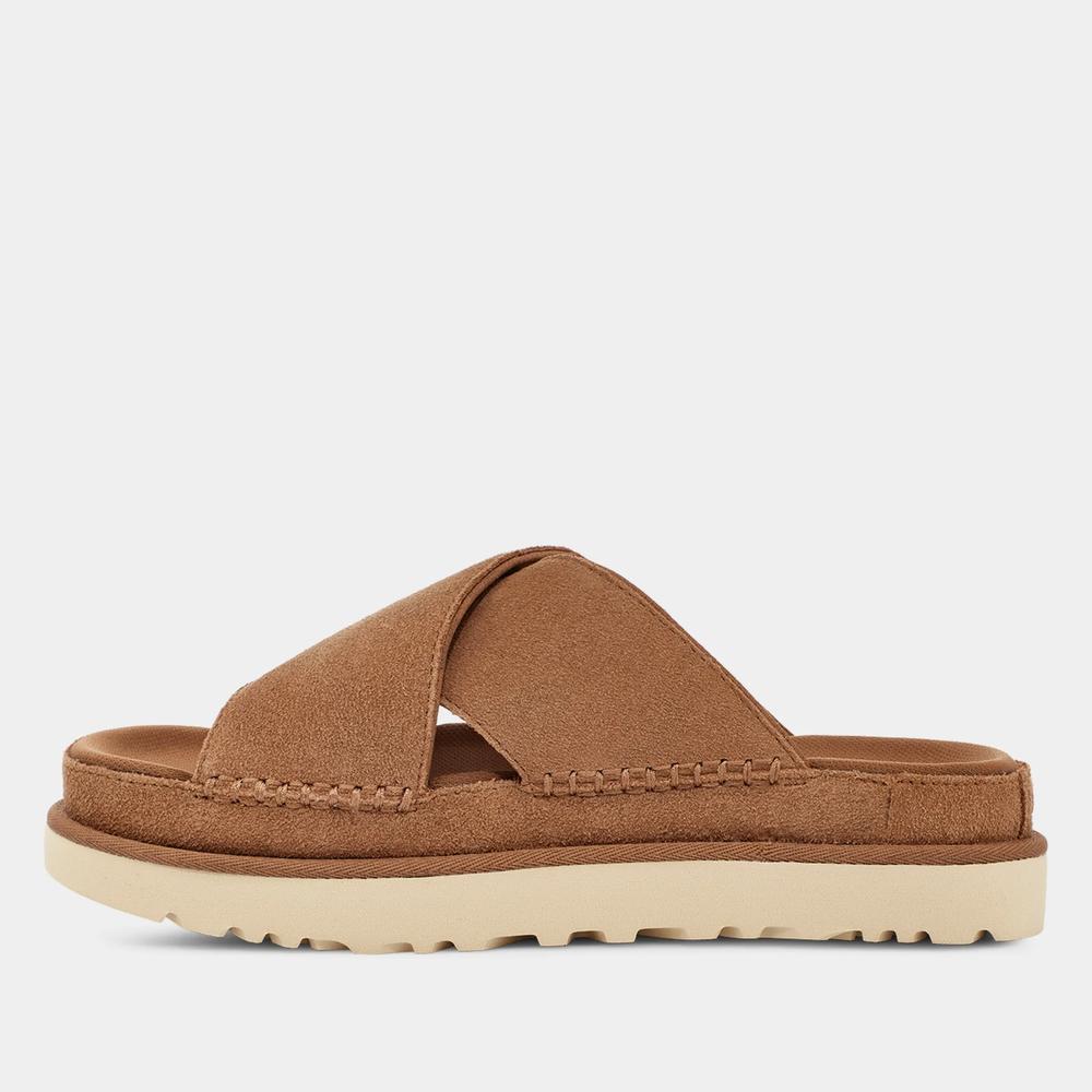Flip Flop Ugg Goldenstar Cross Slide 1137910-CHE - barna