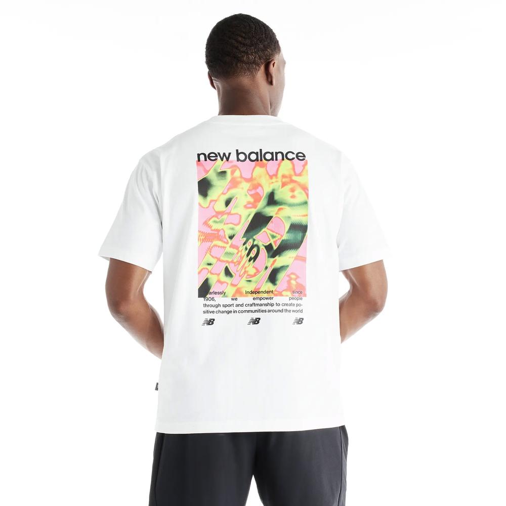 Férfi futópóló New Balance Heat Map Forward Thinker MT62O0CVWT - fehér