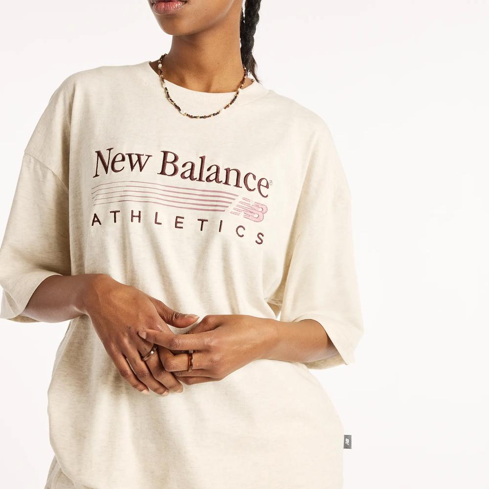 Női póló New Balance Trackside WT6297MKLIT - bézs