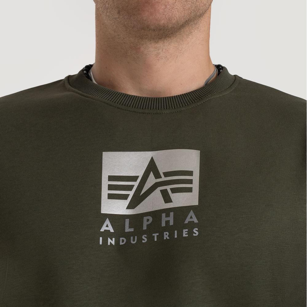 Pulóver Alpha Industries Satin Logo Sweater 148311142 - zöld