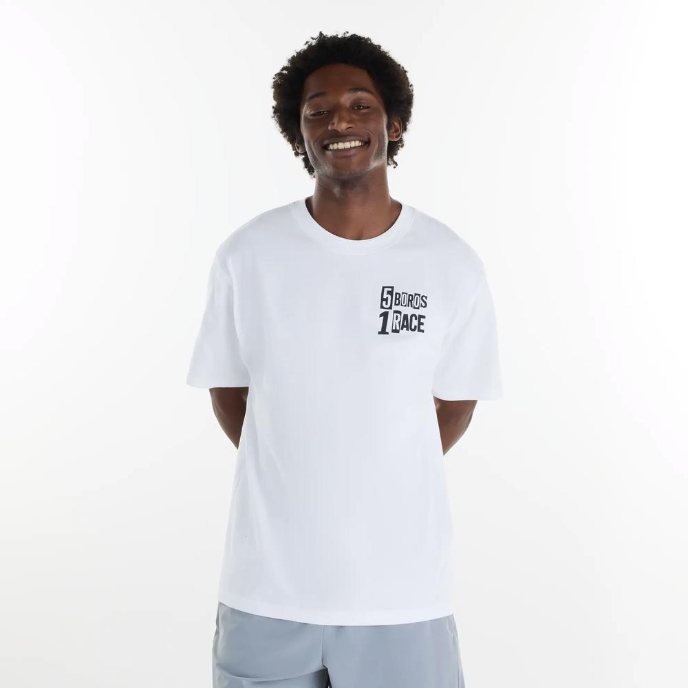 Férfi futópóló New Balance NYC Marathon Graphic MT6253IIWT - fehér