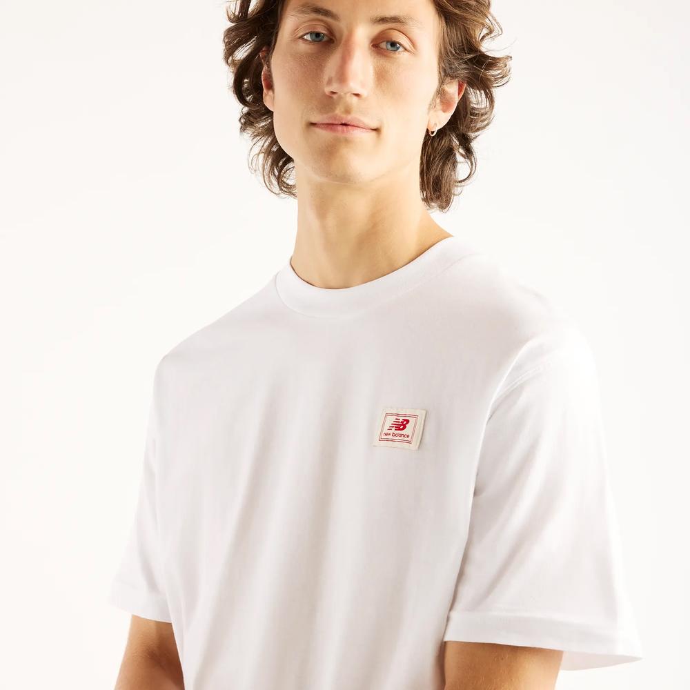 Férfi futópóló New Balance Woven Label MT53928WT - fehér