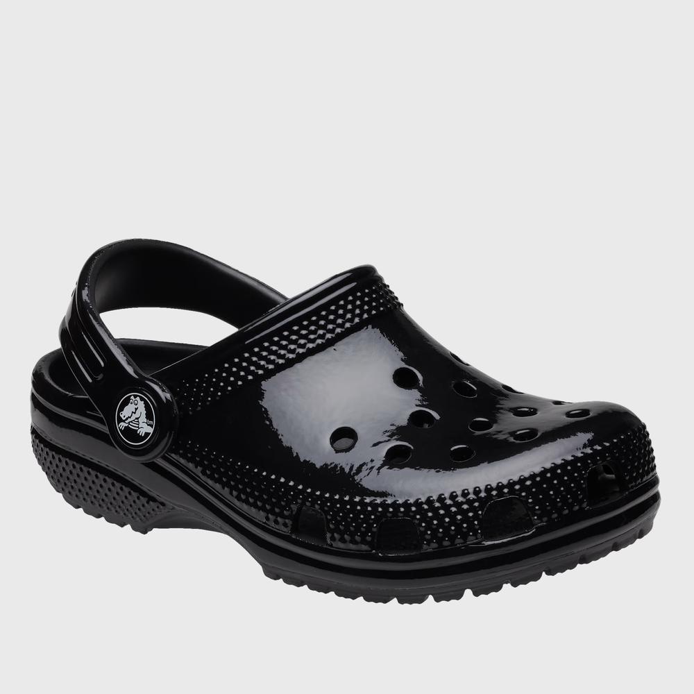 Flip Flop Crocs Classic High Shine Clog 209834-001 - fekete
