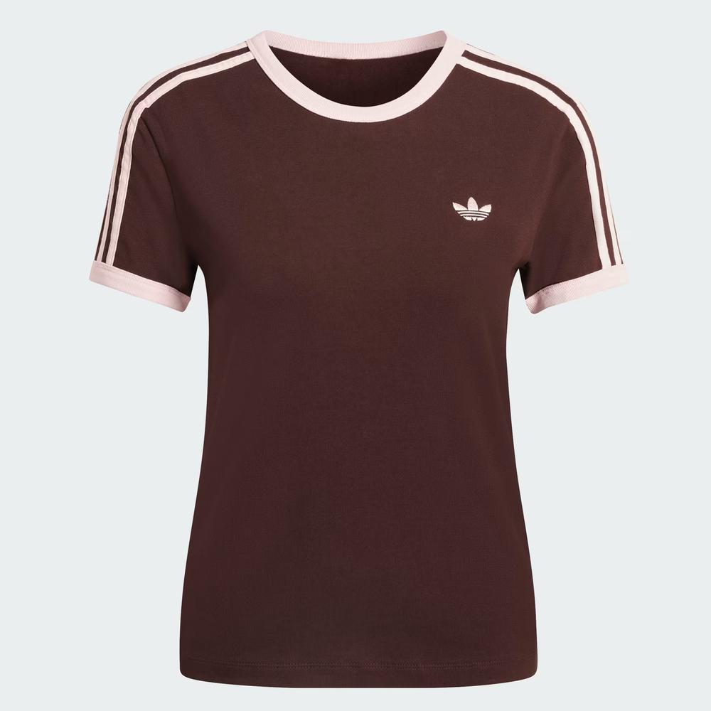 Női póló adidas Originals 3-Stripes Slim KC9017 - barna