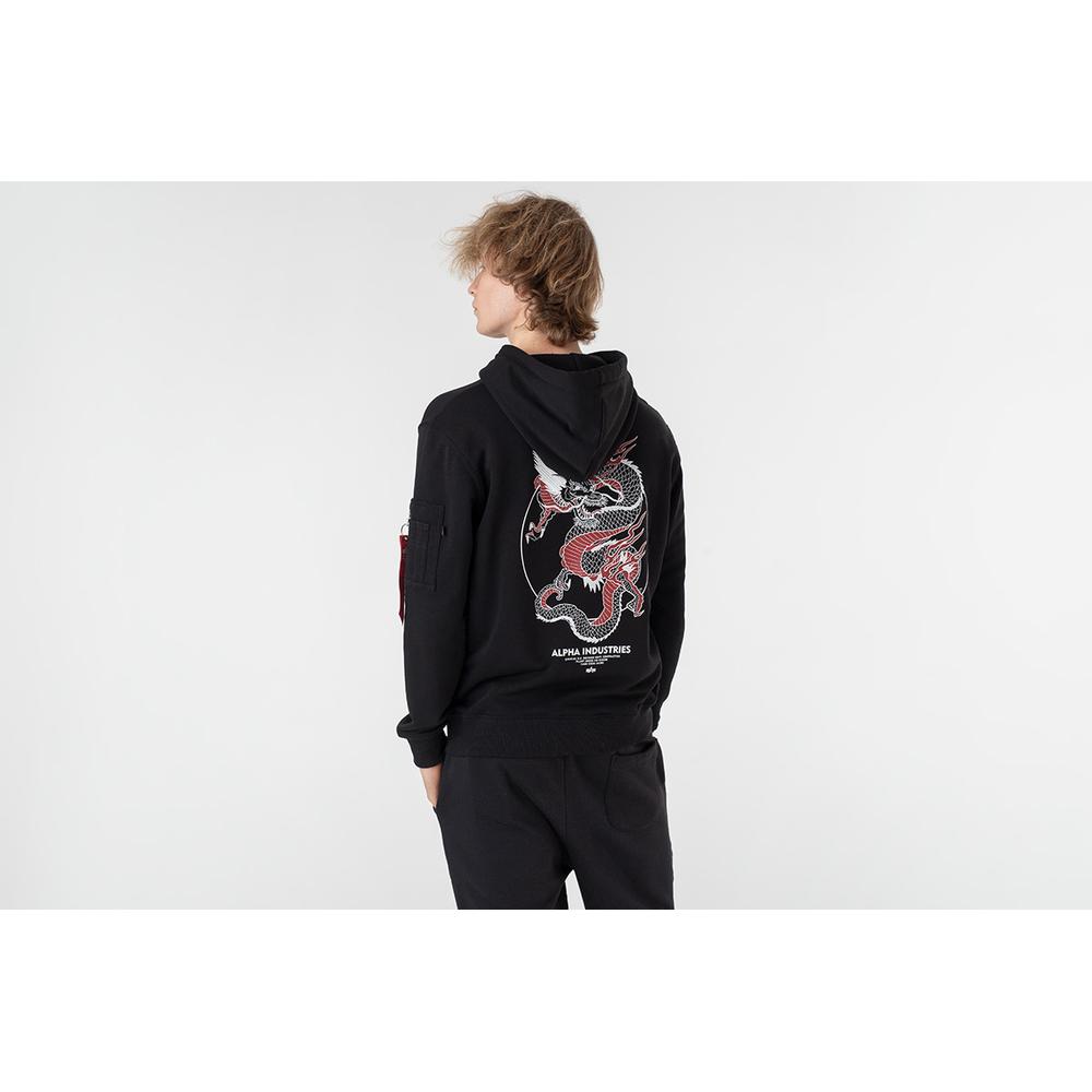 Pulóver Alpha Industries Heritage Dragon Hoody 10633303 - fekete