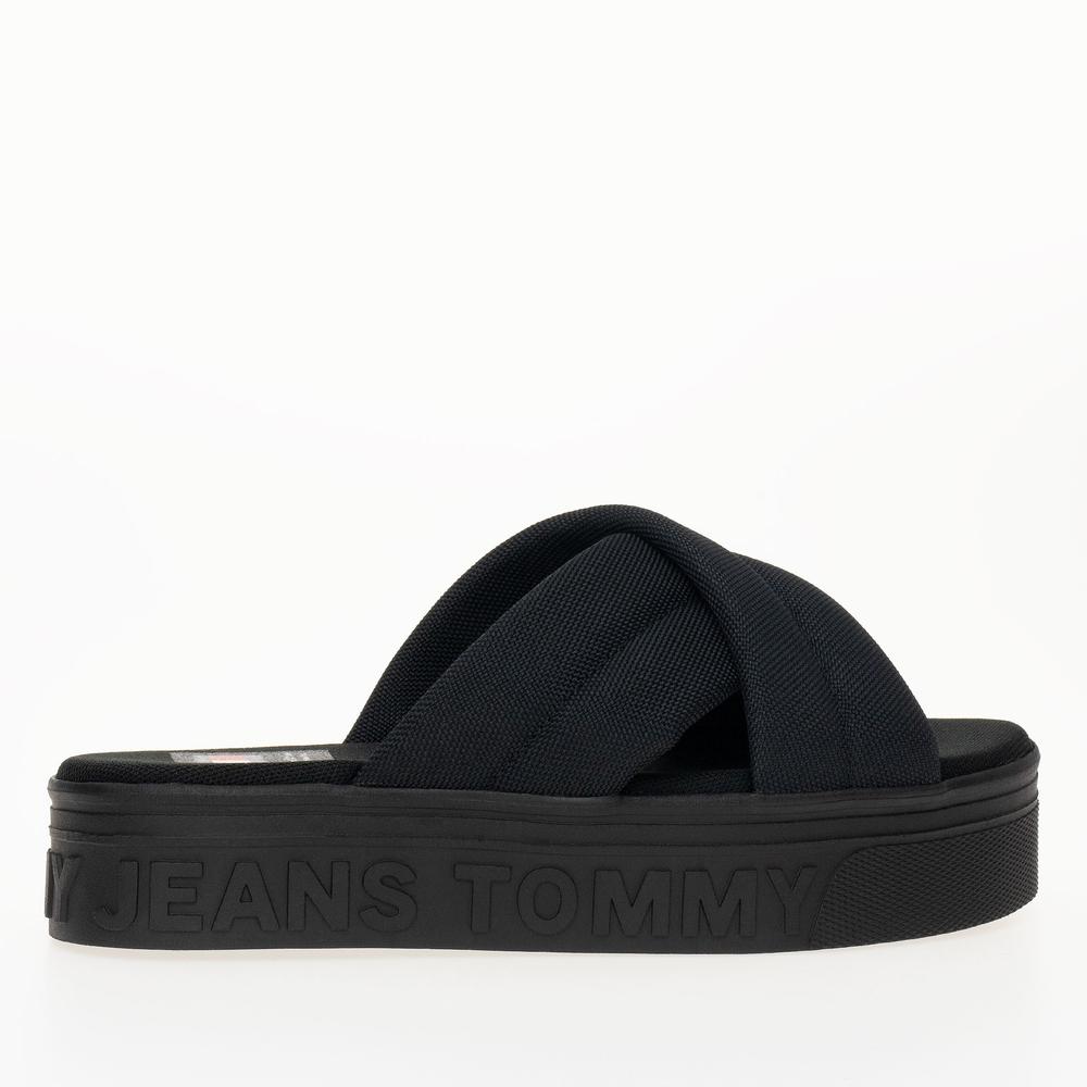 Flip Flop Tommy Jeans Lettering Flatform EN0EN02465-BDS - fekete