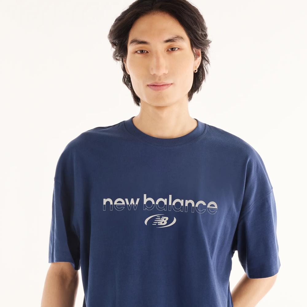 Férfi póló New Balance Trackside MT6279IZNNY - sötétkék