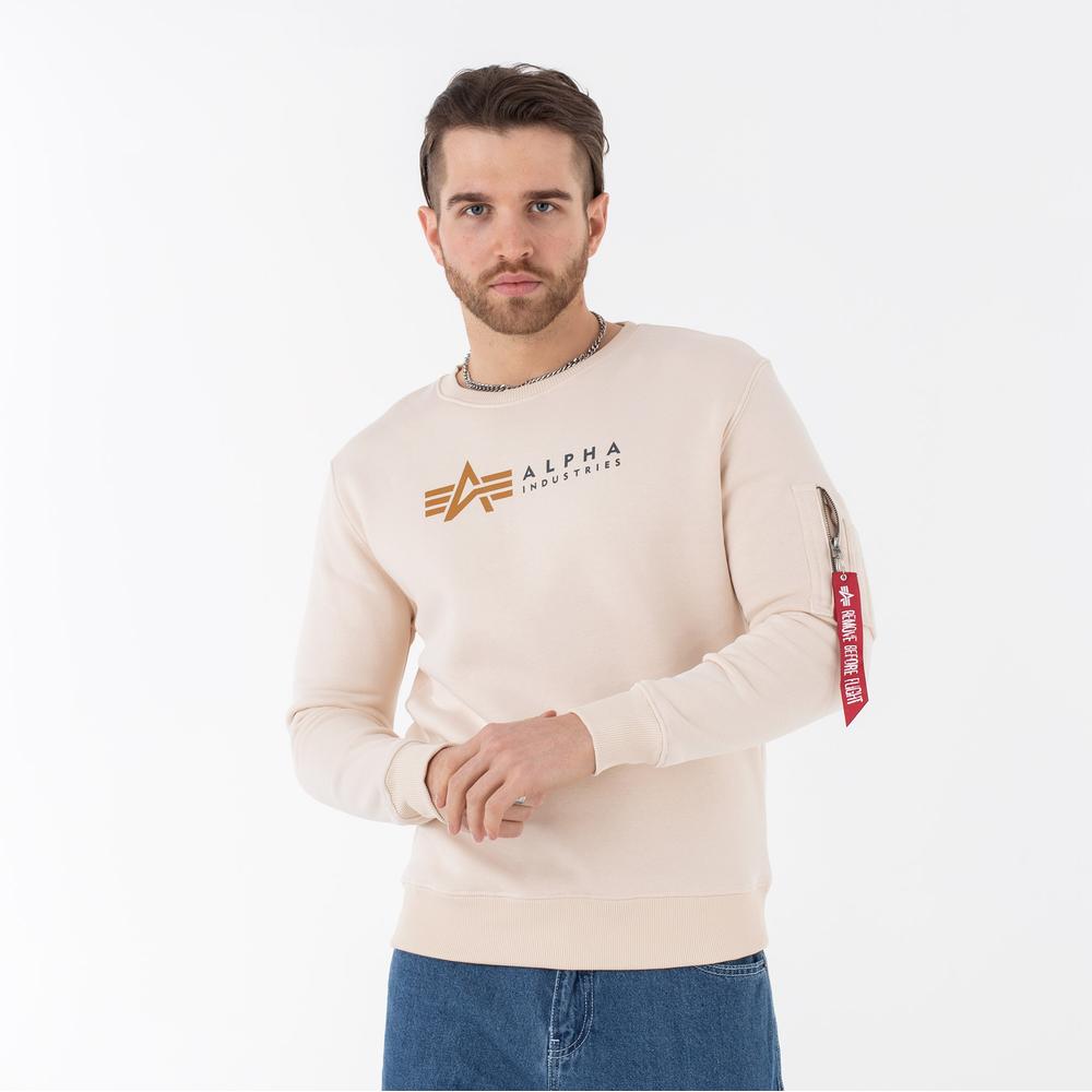 Pulóver Alpha Industries Label Sweater 118312578 - bézs