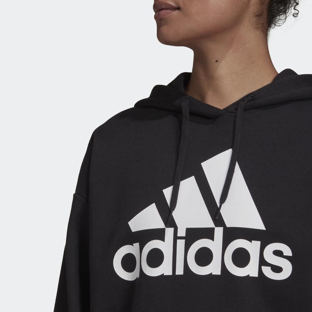 Pulóver adidas Essentials Logo Boyfriend Fleece Hoodie HD1756 - fekete