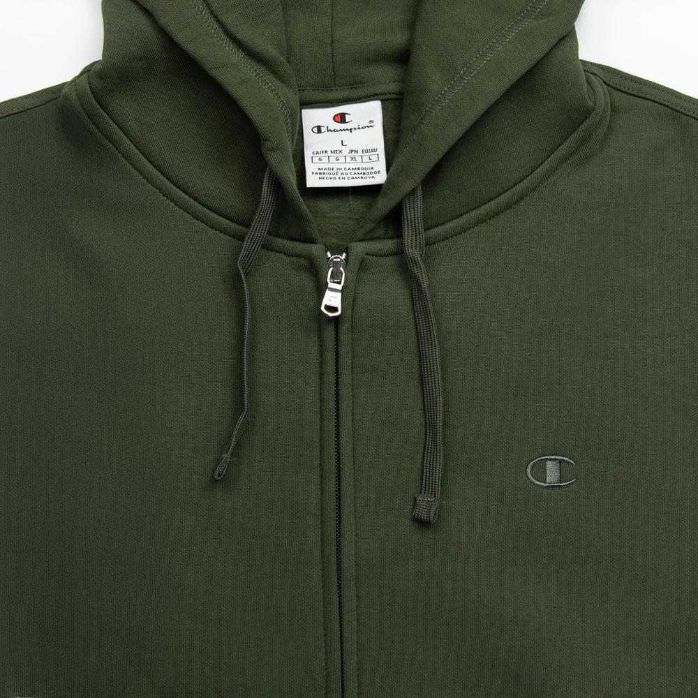 Pulóver Champion Full Zip Hoodie 220276-GS508 - zöld