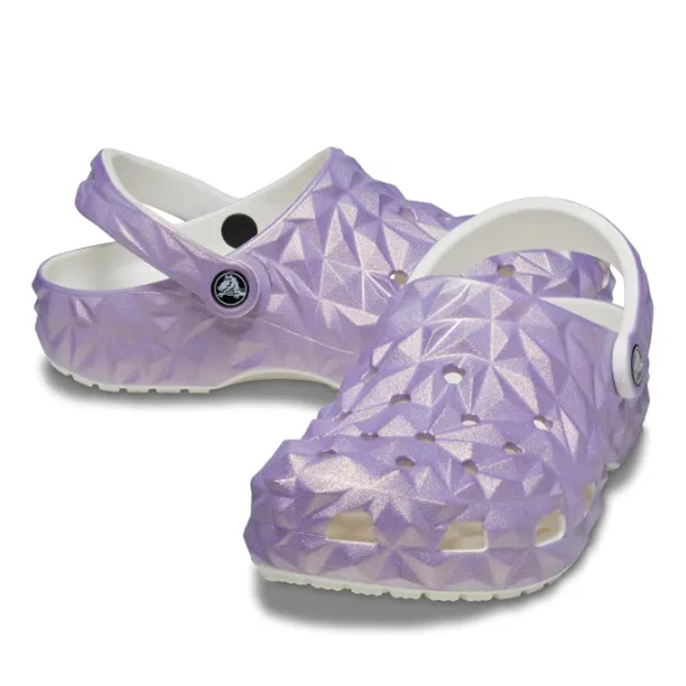 Flip Flop Crocs Classic Iridescent Geometric Clog 209841-100 - lila