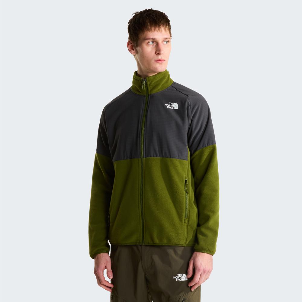 Férfi pulóver The North Face 100 Glacier Heavyweight Full-Zip Fleece 0A89JGM6D1 - zöld