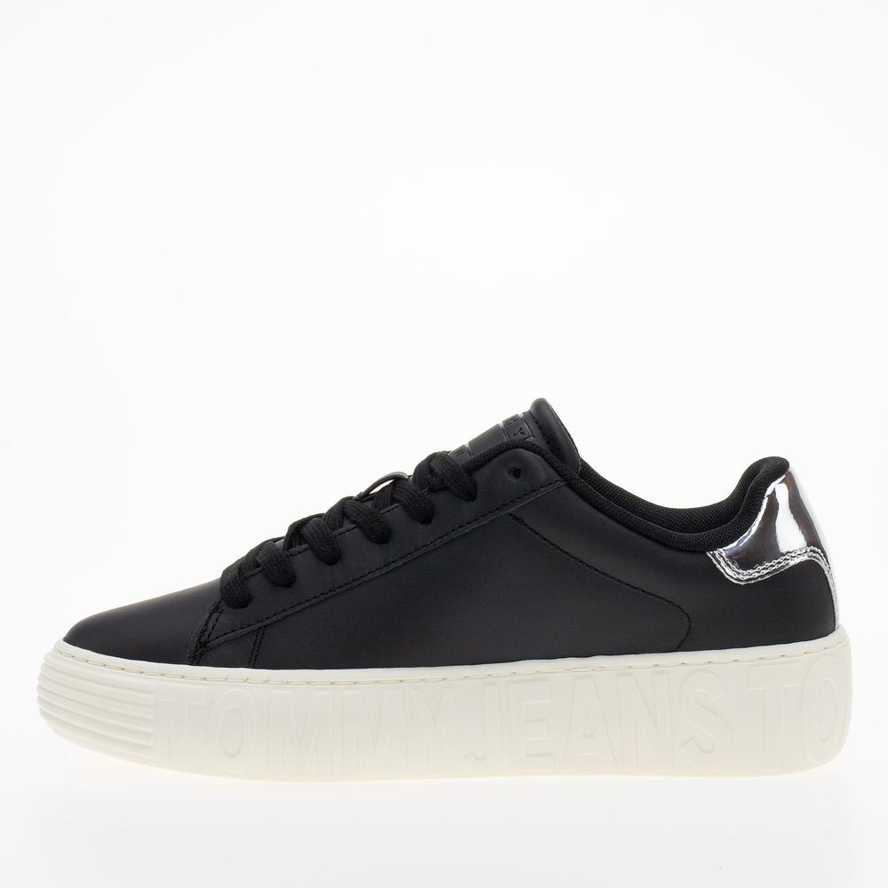 Cipő Tommy Jeans TJW New Cupsole Leath LC EN0EN02273-BDS - fekete