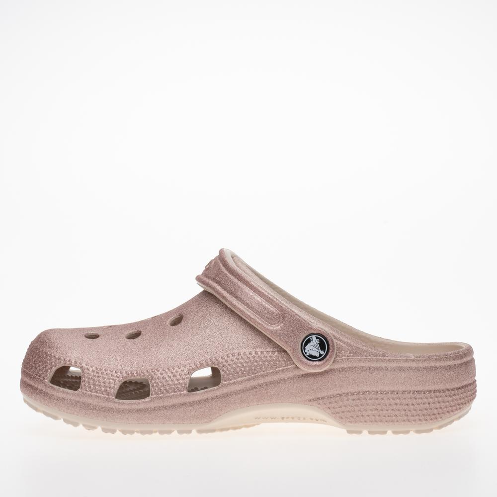 Flip Flop Crocs Classic Glitter Clog K 206993-6WV - rózsaszín
