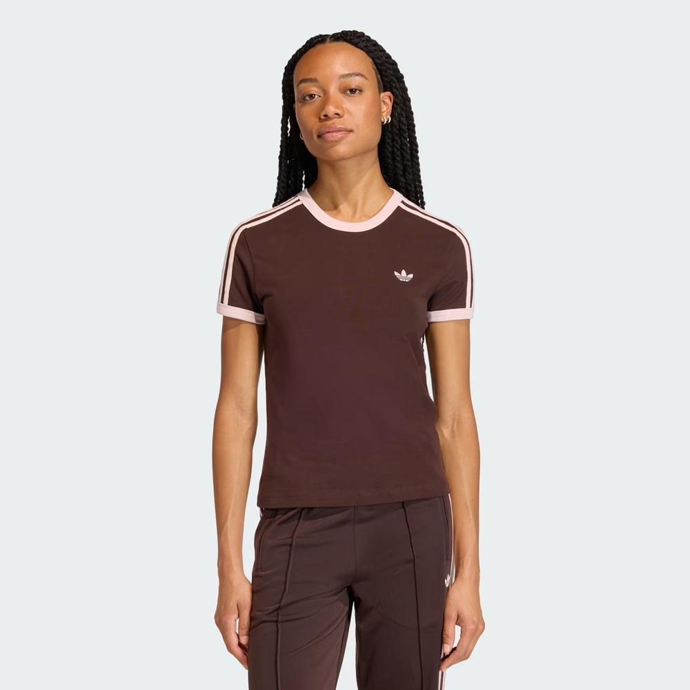 Női póló adidas Originals 3-Stripes Slim KC9017 - barna