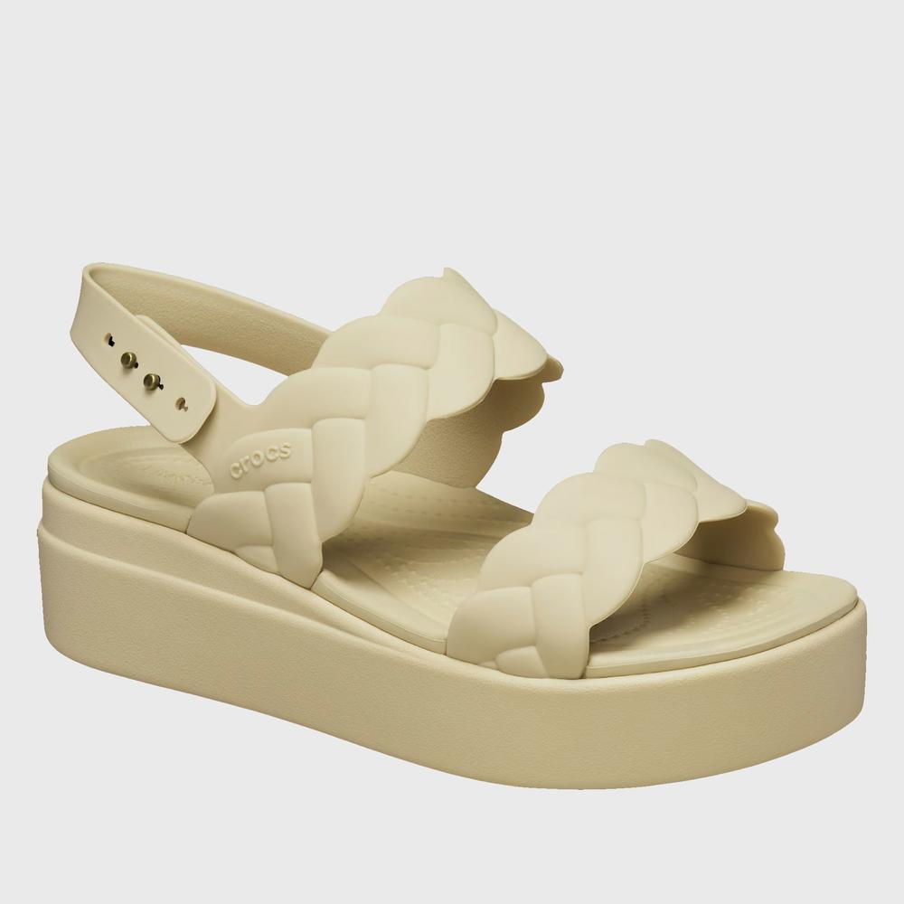 Flip Flop Crocs Brooklyn Woven Low Wedge 209977-212 - bézs