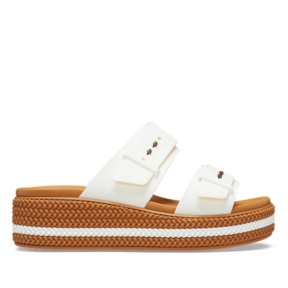 Flip Flop Crocs Brooklyn Woven Buckle Low Wedge 209978-0WV - fehér