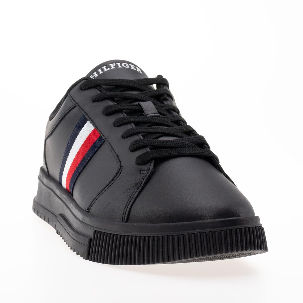 Cipő Tommy Hilfiger Supercup Stripes Leather Ess FM0FM04895-BDS - fekete
